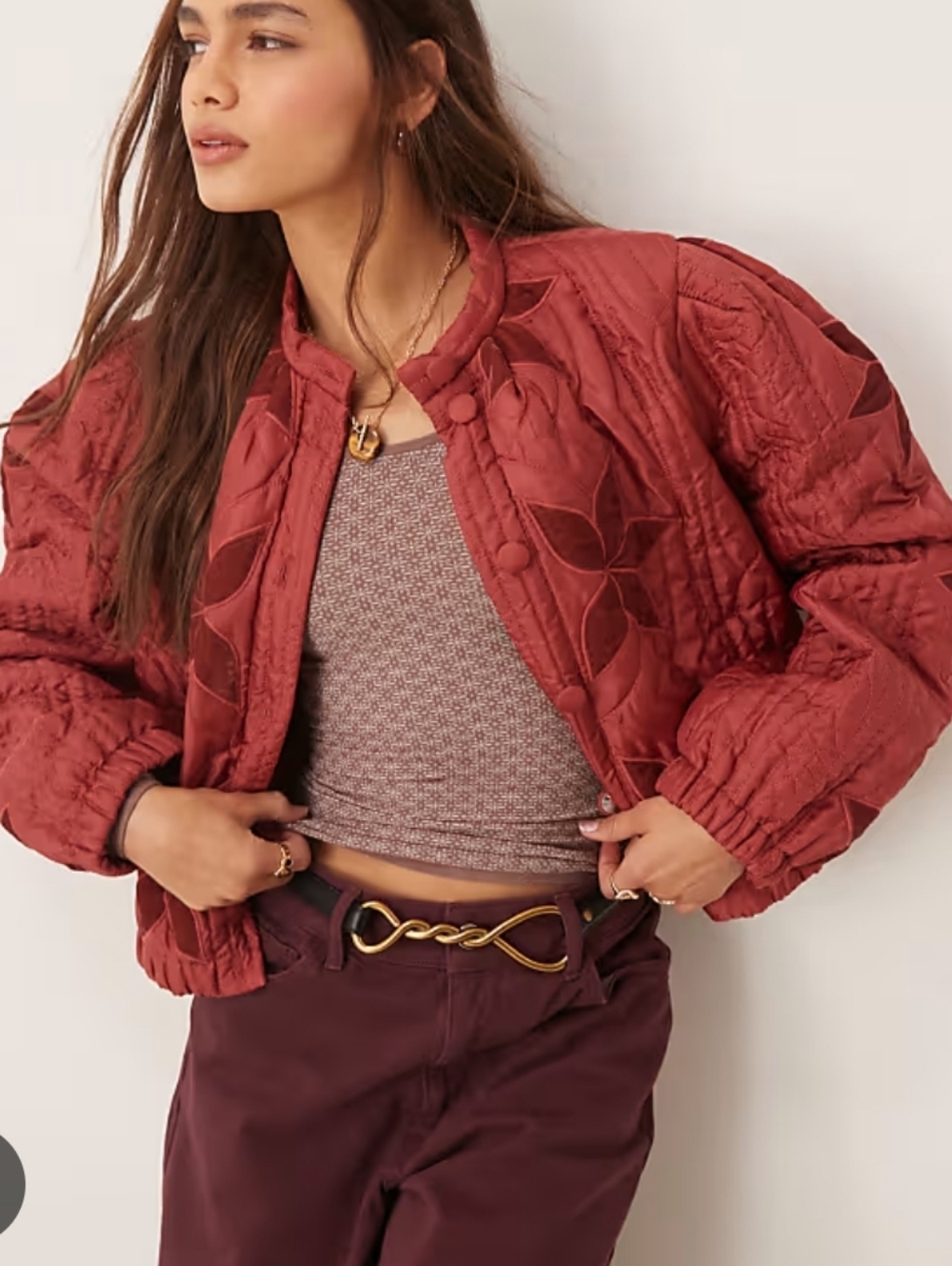 Free People Quinn Quilted Floral Patchwork Jacket
